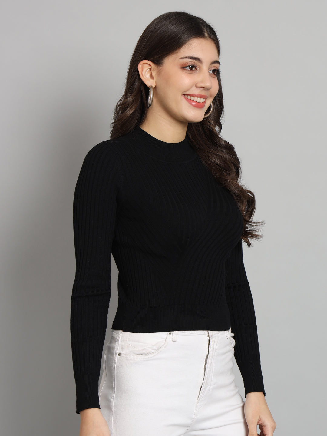 BROOWL Women's Solid Sweater