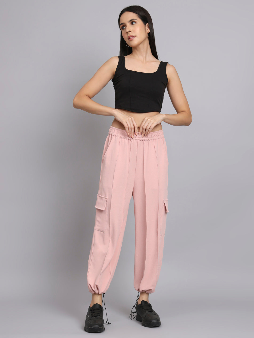 Womens Pink Cargo Trouser