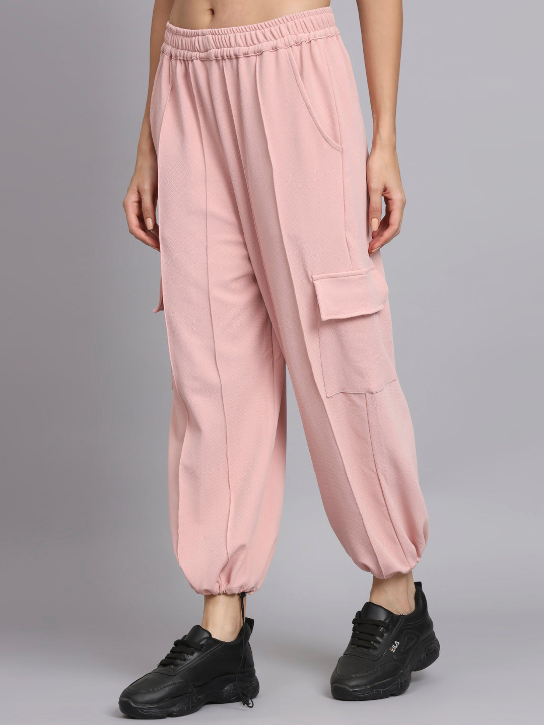 Womens Pink Cargo Trouser