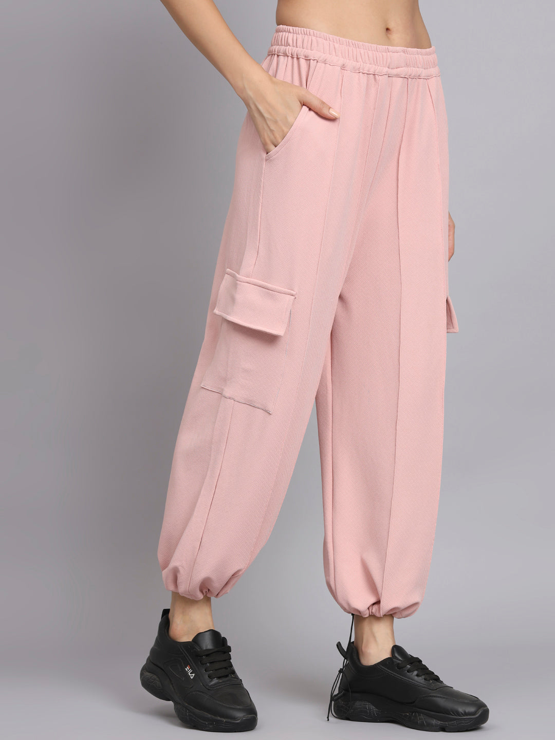 Womens Pink Cargo Trouser