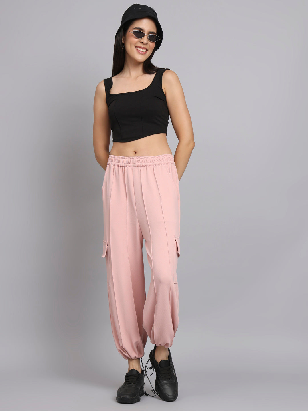 Womens Pink Cargo Trouser