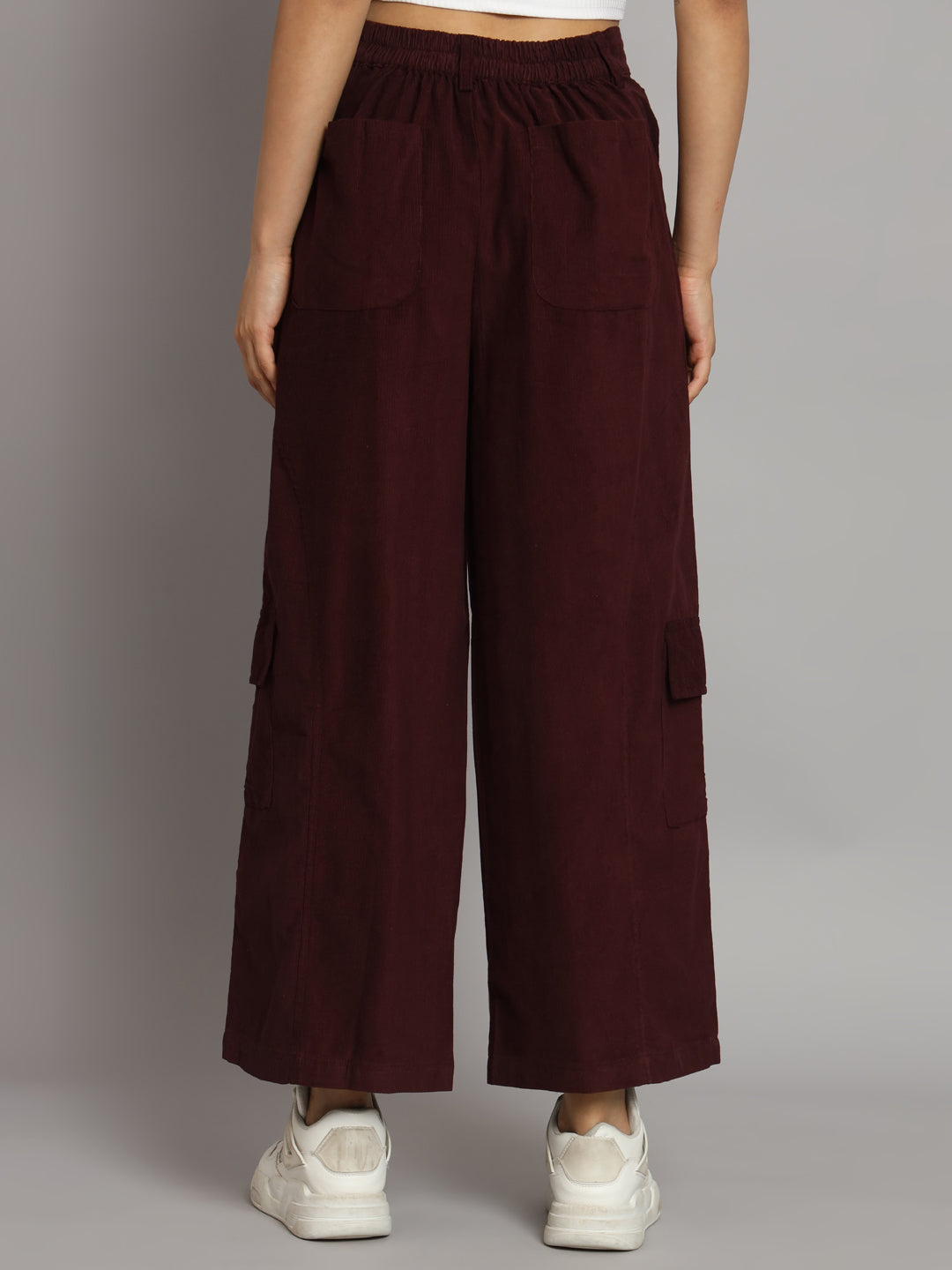 Womens Flared High Rise Corduroy Trouser