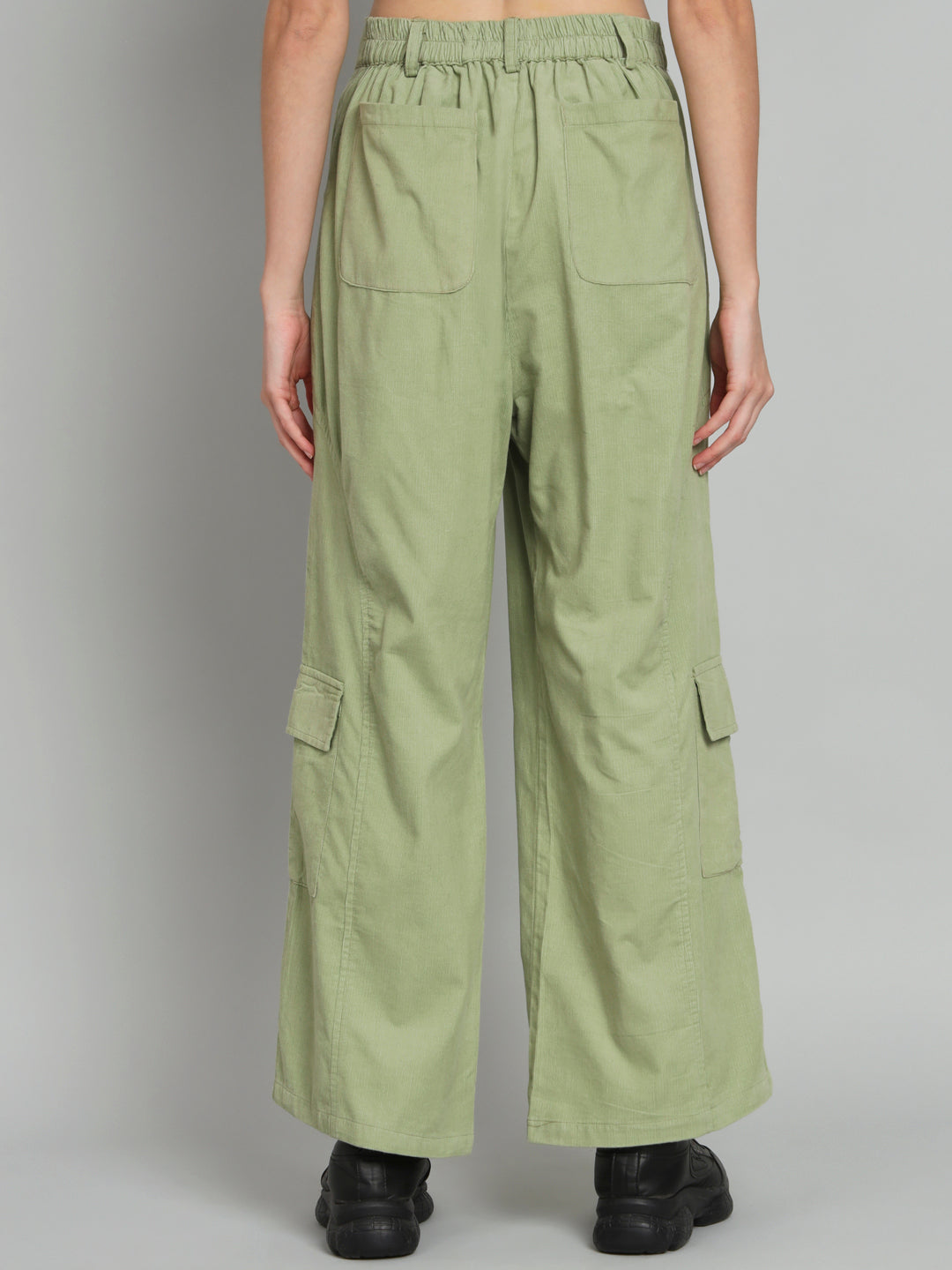 Green Corduroy High Rise Trouser