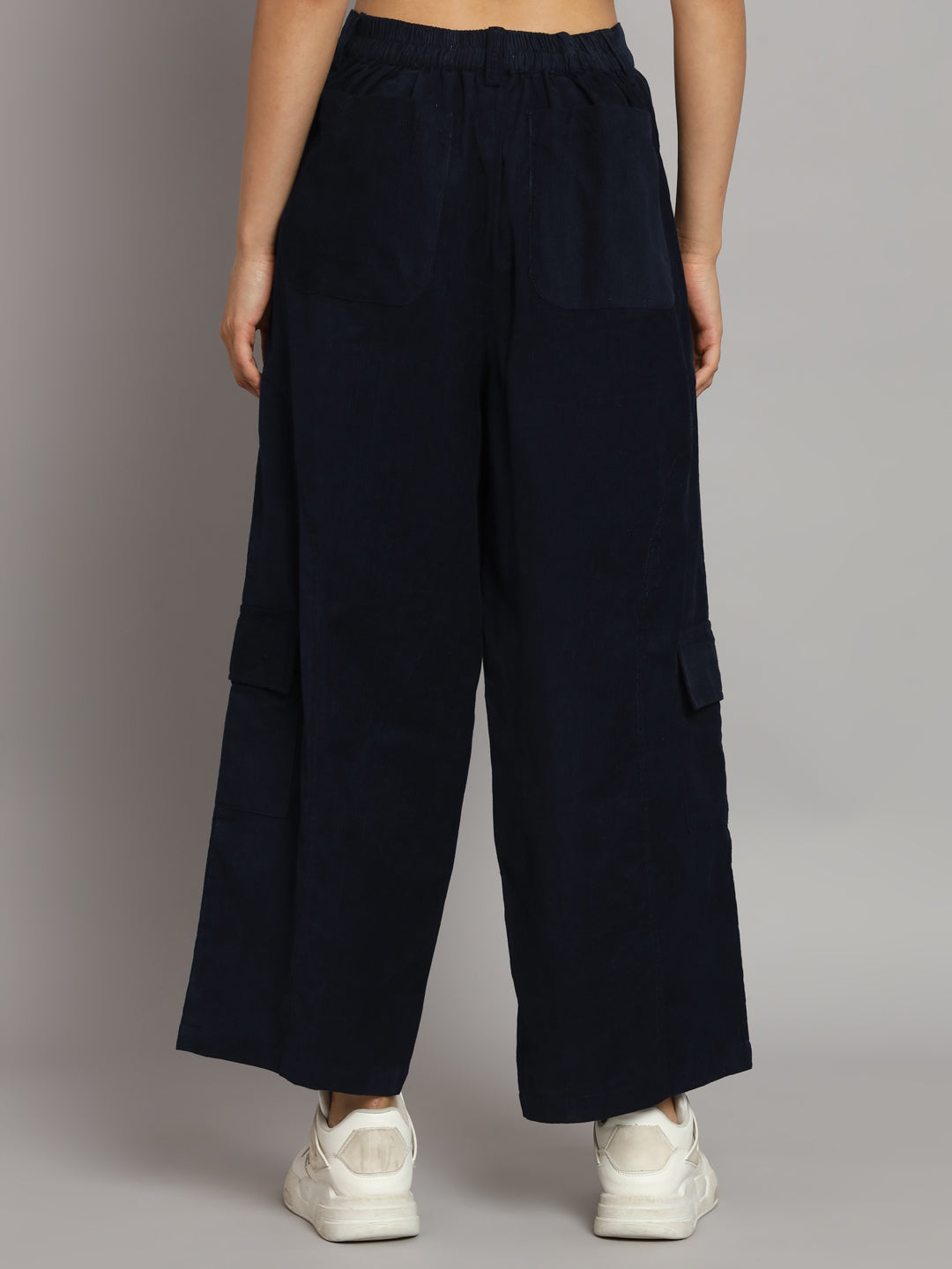 Navy Blue Corduroy Parallel Trouser