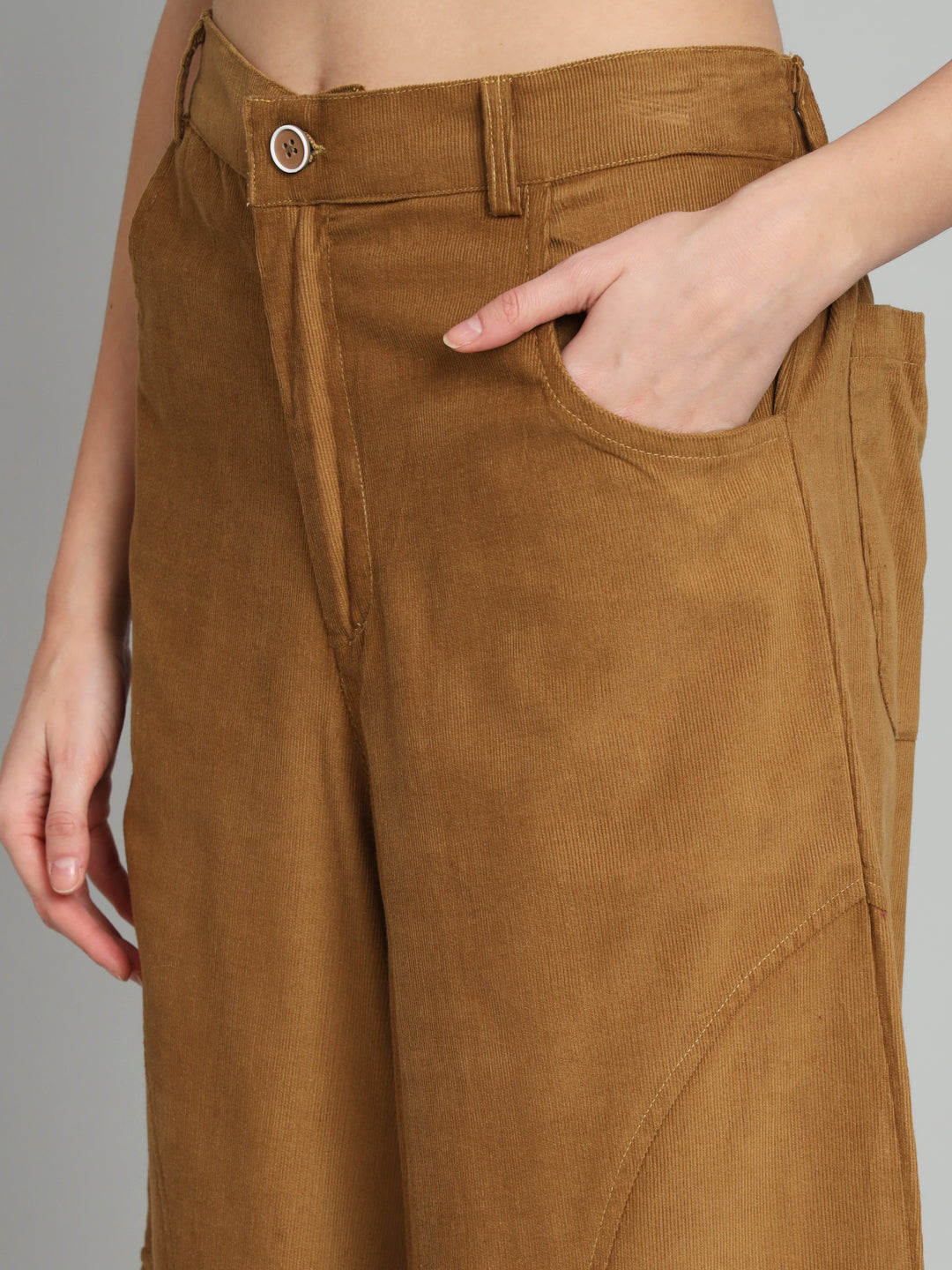 Corduroy Trouser Brown For Women