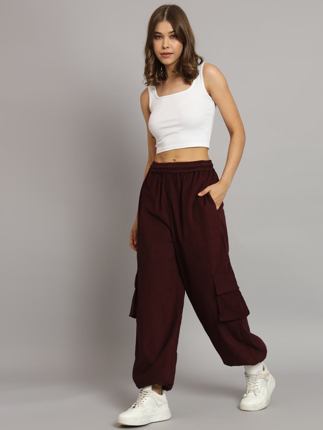 Maroon Corduroy Jogger