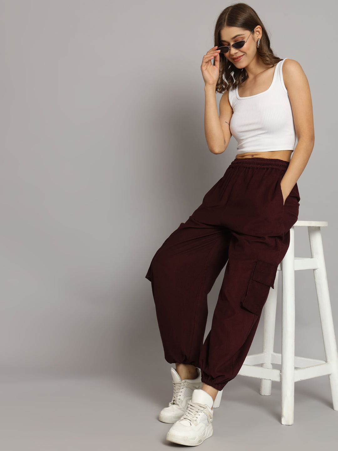 Maroon Corduroy Jogger