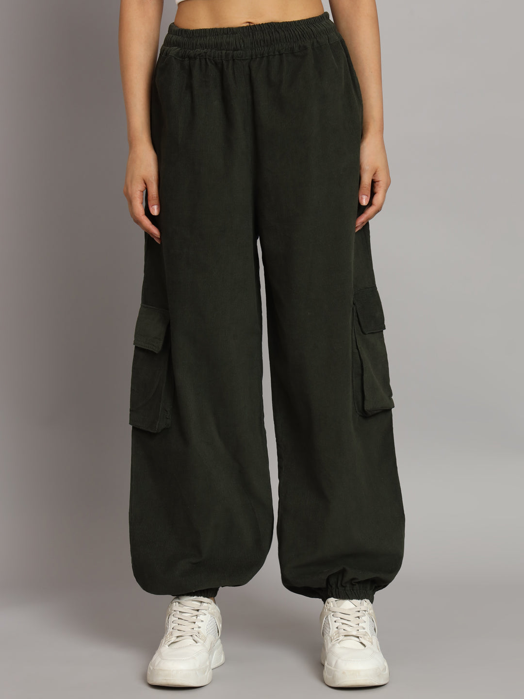 Green Corduroy Jogger Pants