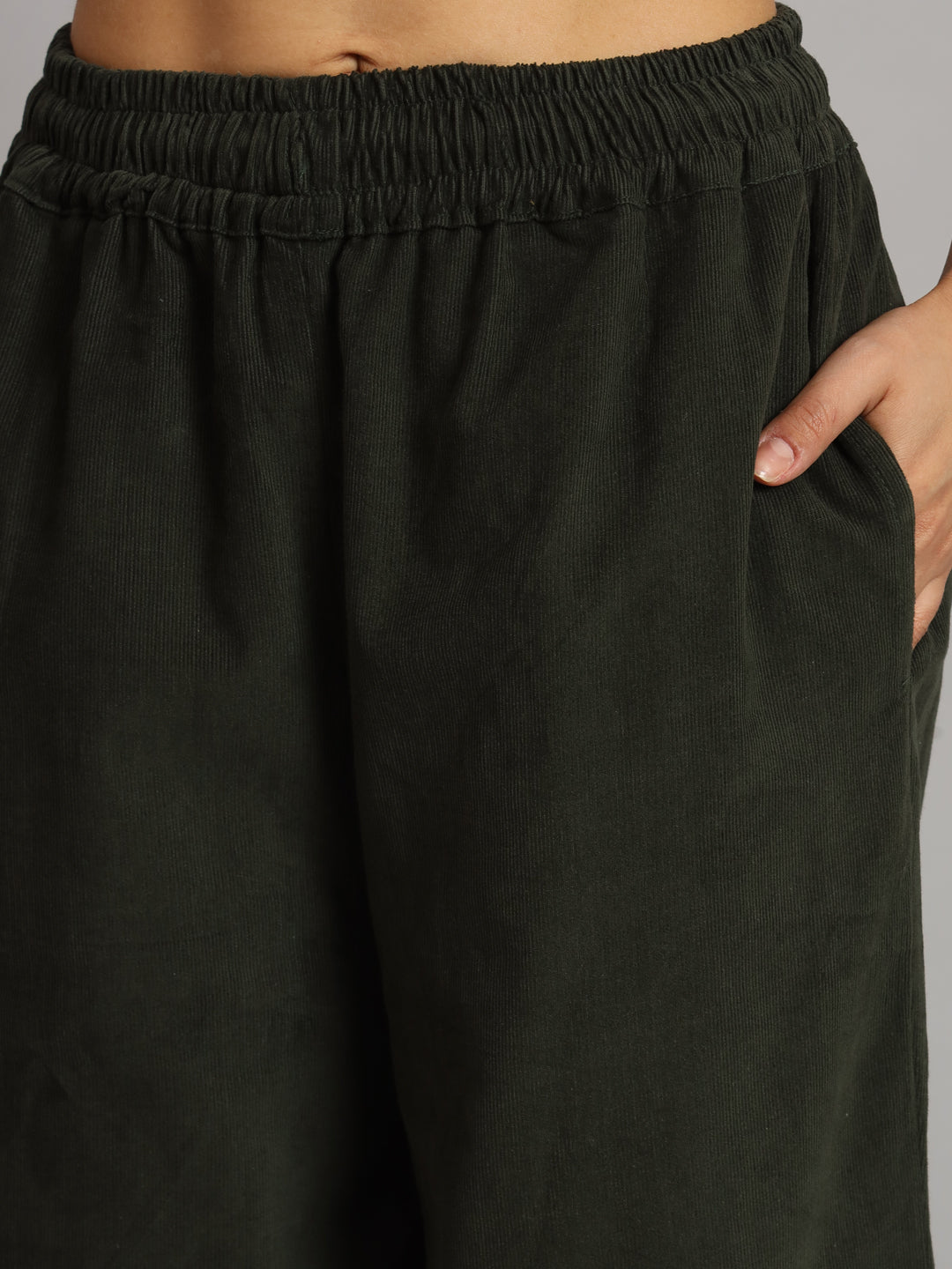 Green Corduroy Jogger Pants