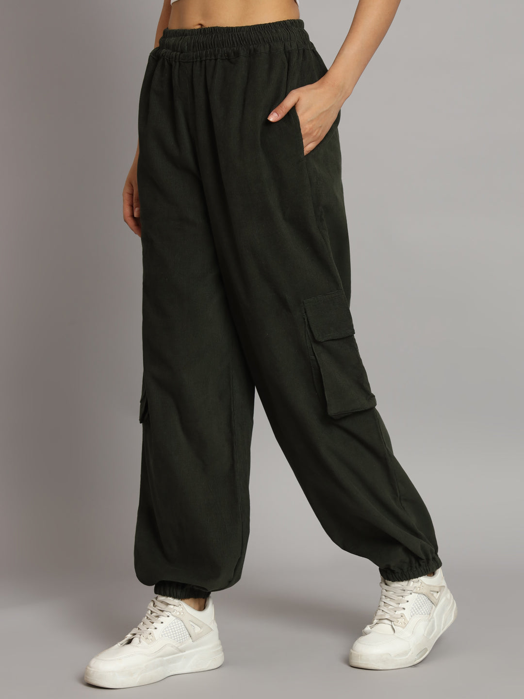 Green Corduroy Jogger Pants