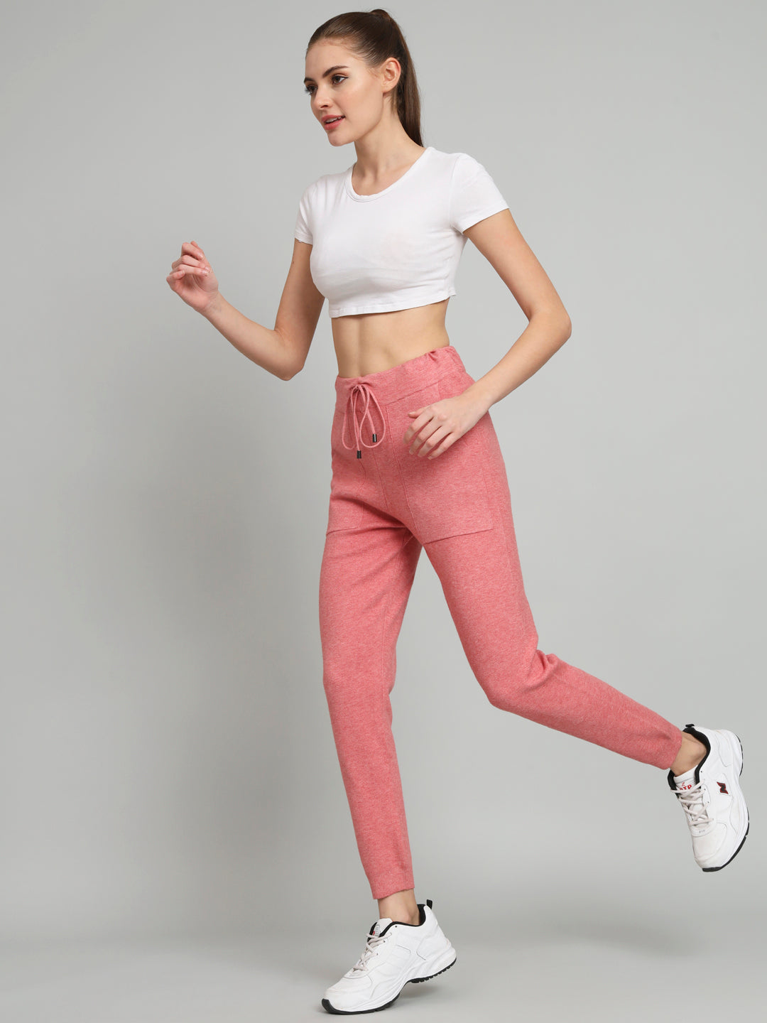 Pink Woollen Jogger Pants