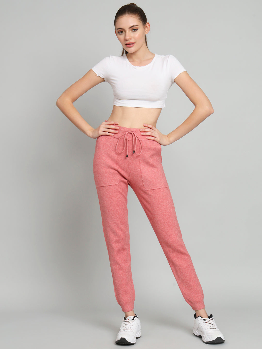 Pink Woollen Jogger Pants