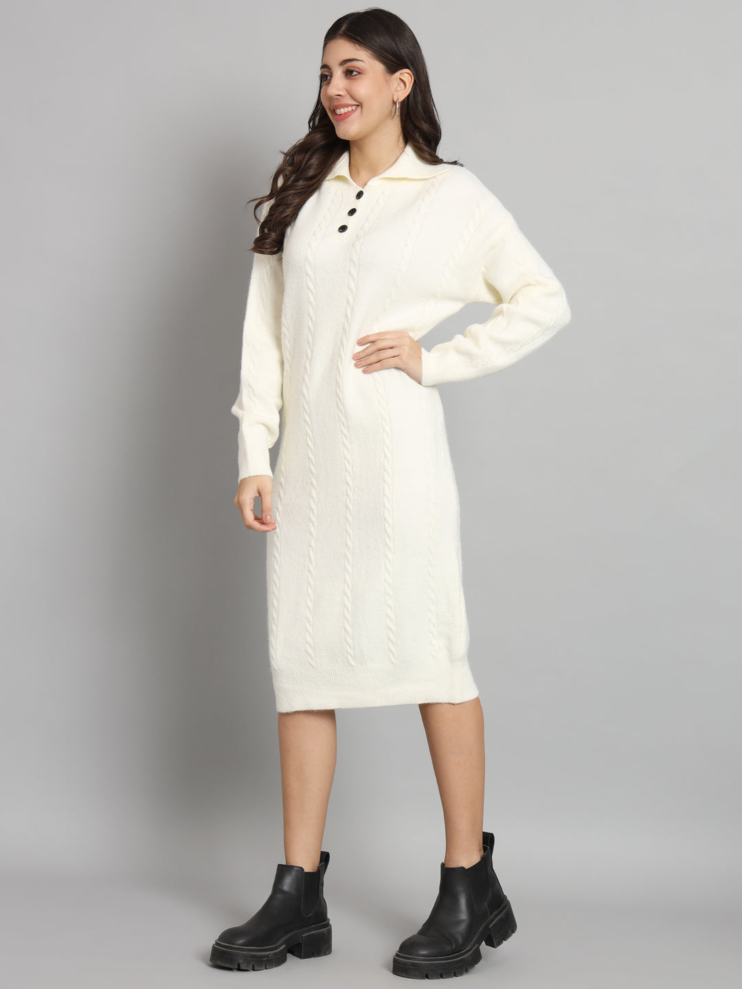 BROOWL Women's Woollen Dress