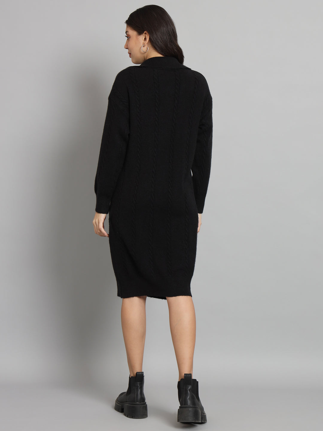 Women's Black Woollen Dress