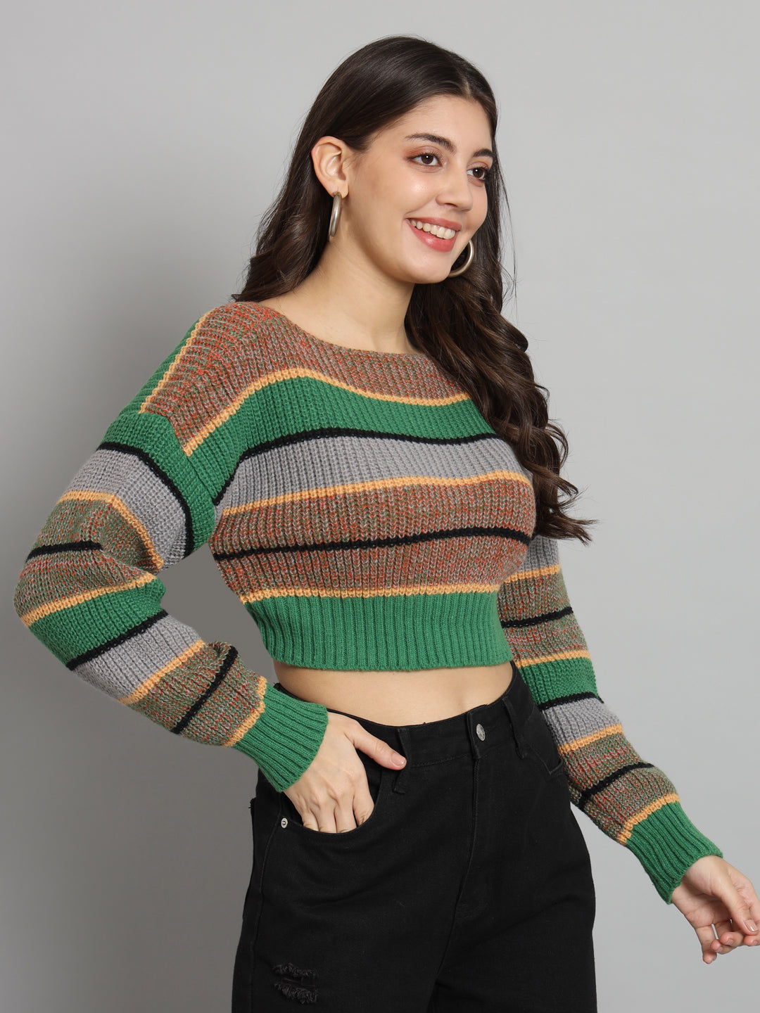 BROOWL Women's Color Block Sweater