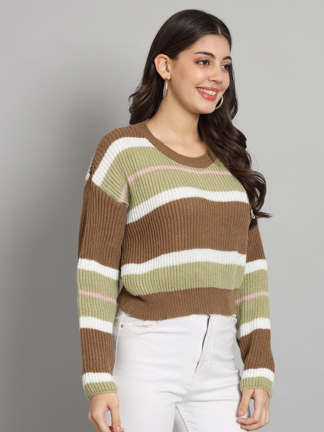 BROOWL Wome's Round Neck Sweater