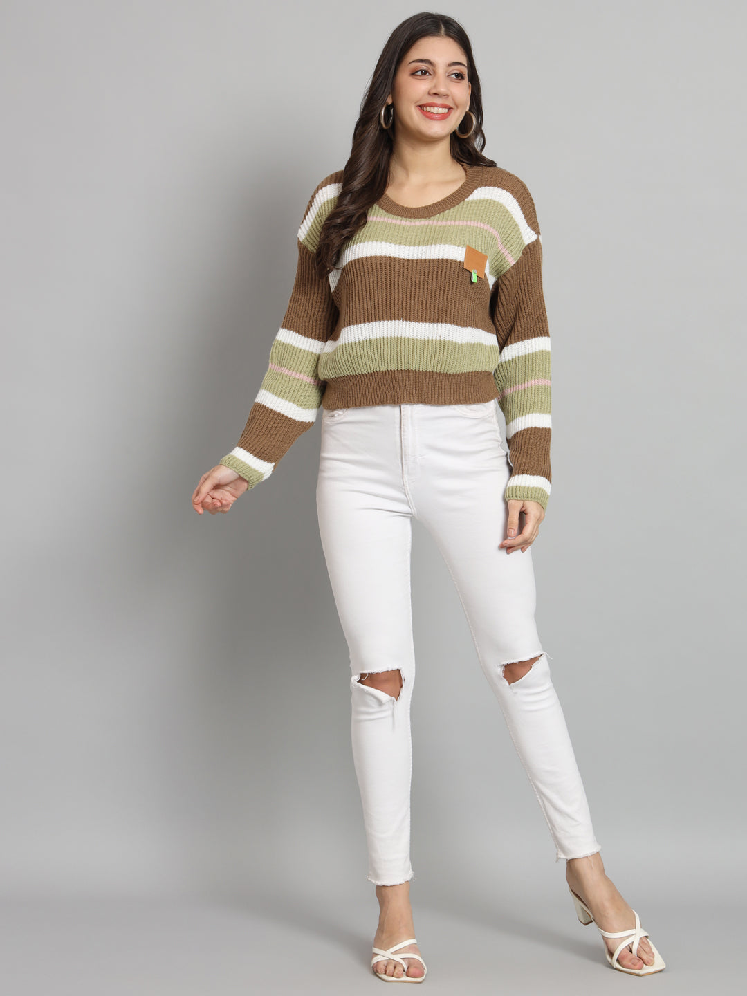 BROOWL Wome's Round Neck Sweater