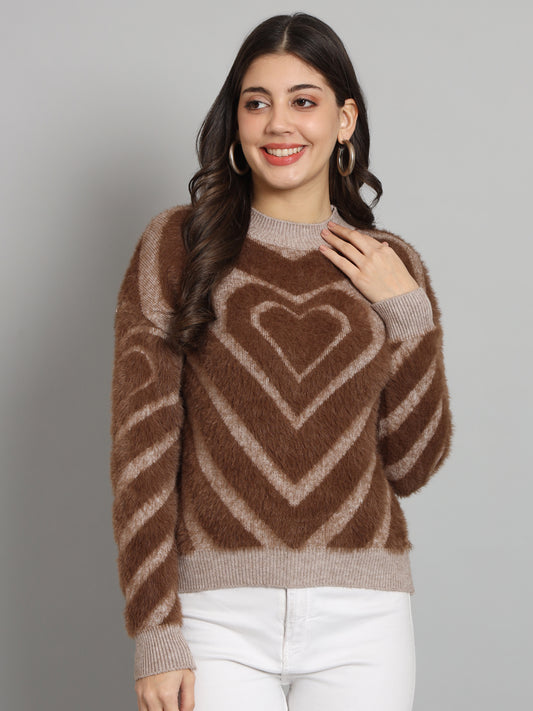 BROOWL Womens's Fur Sweater