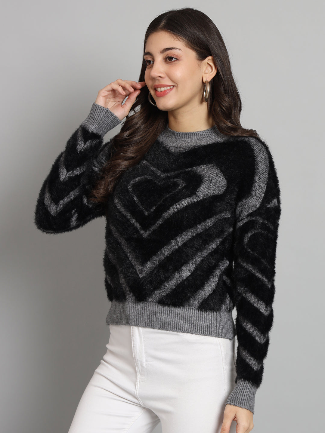 BROOWL Womens's Fur Sweater