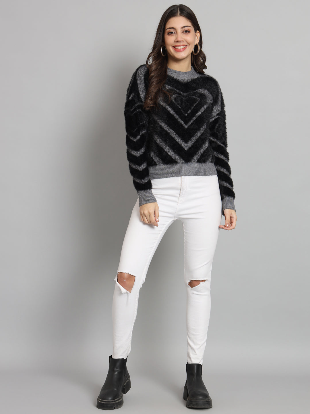 BROOWL Womens's Fur Sweater