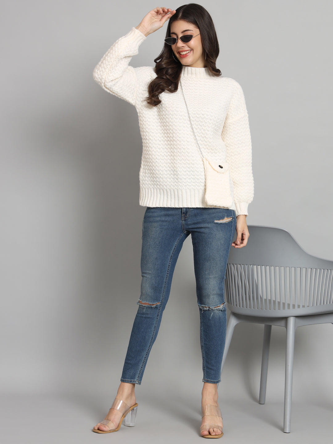 BROOWL Women's Knitted Sweater