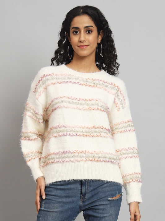 BROOWL Women's Round Neck Sweater