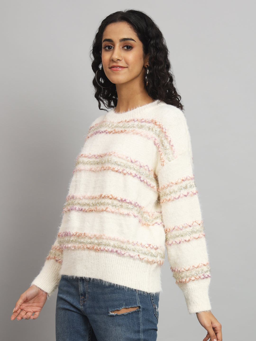 BROOWL Women's Round Neck Sweater