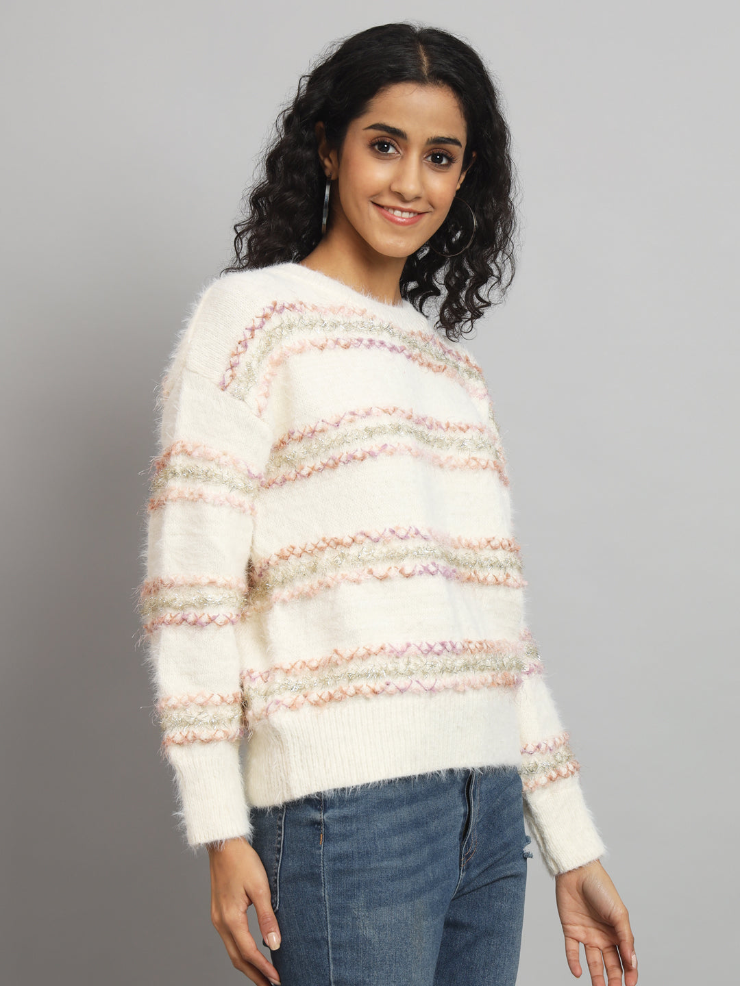 BROOWL Women's Round Neck Sweater