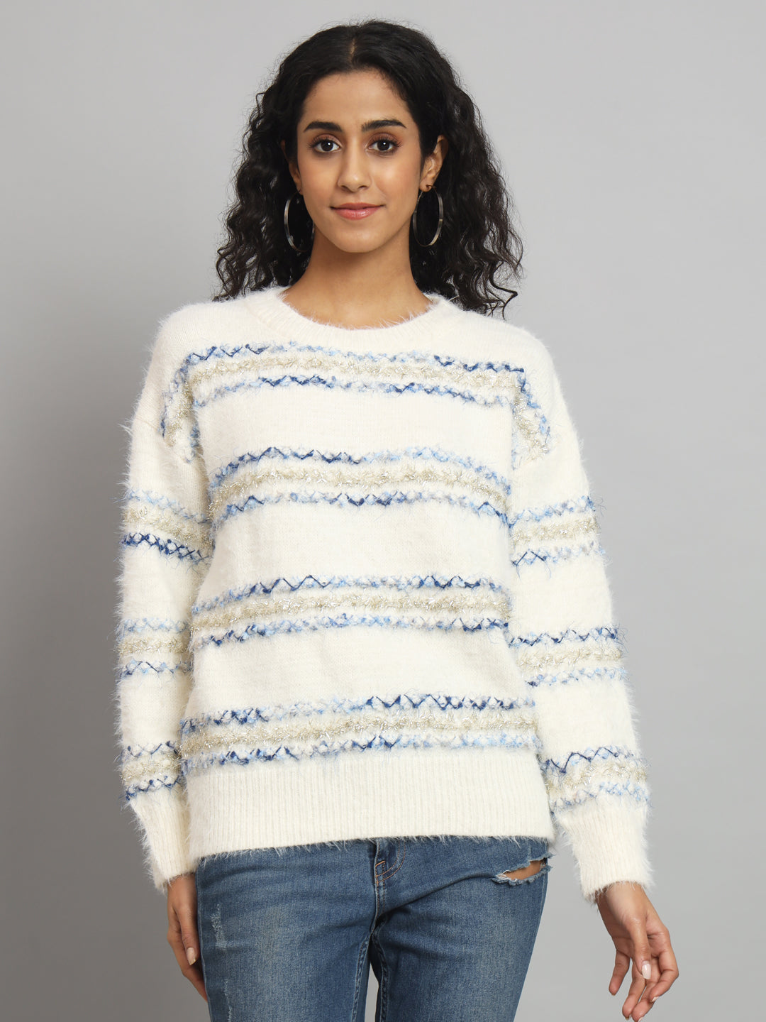 BROOWL Women's Round Neck Sweater