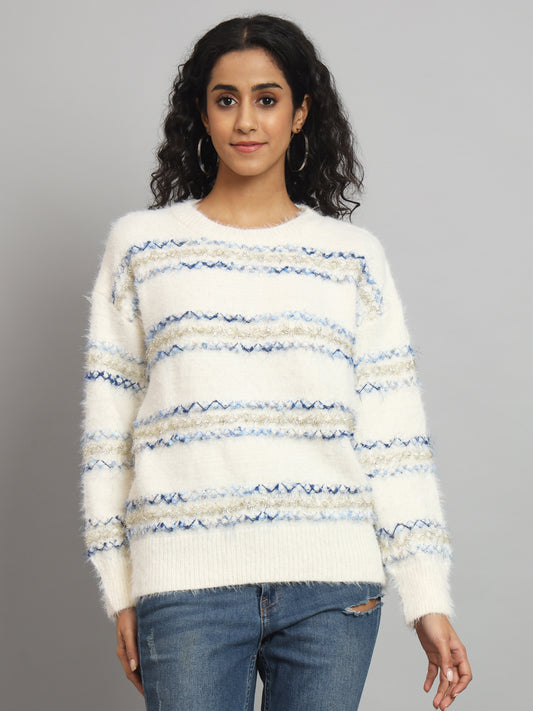 BROOWL Women's Round Neck Sweater