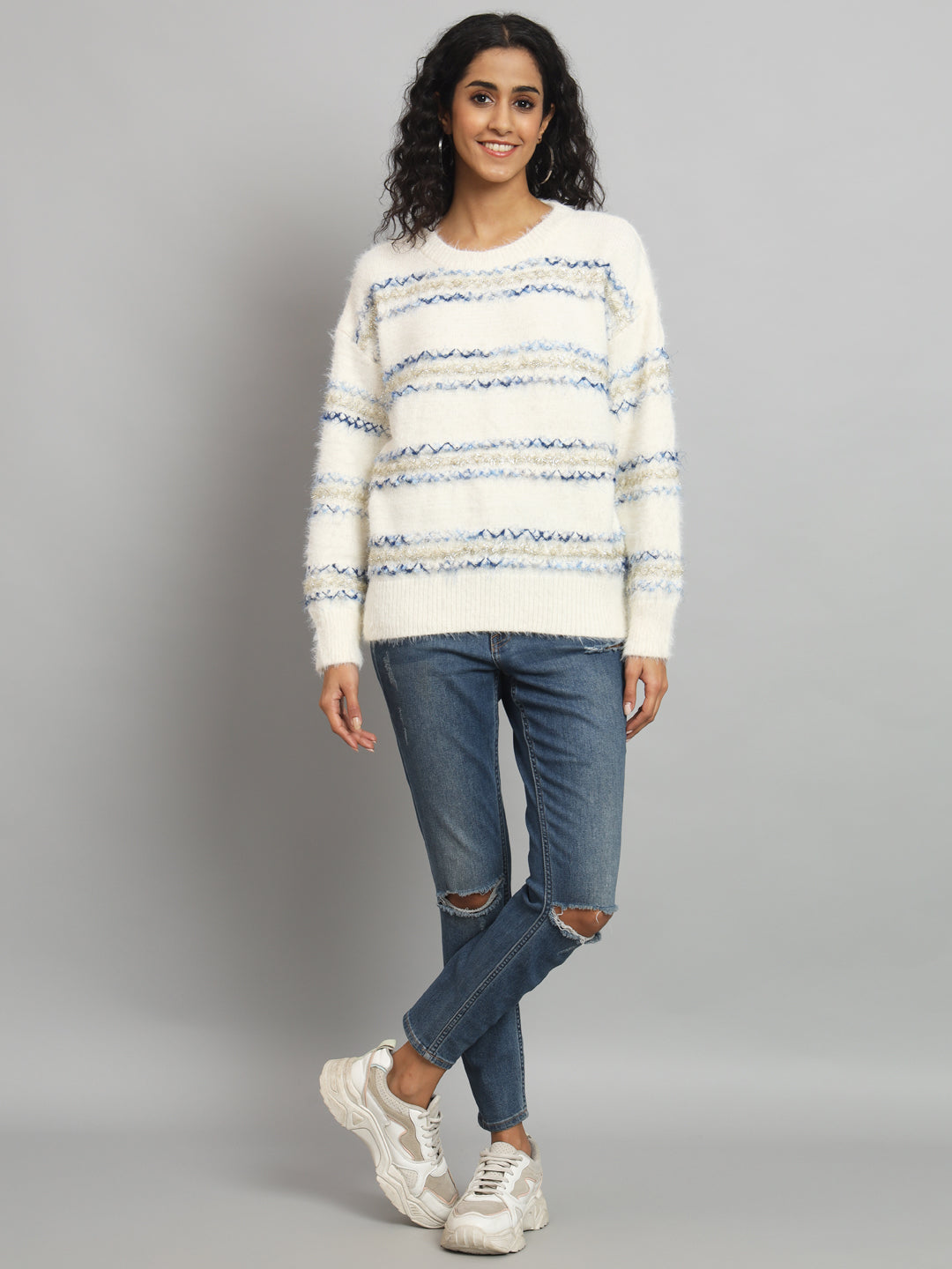 BROOWL Women's Round Neck Sweater