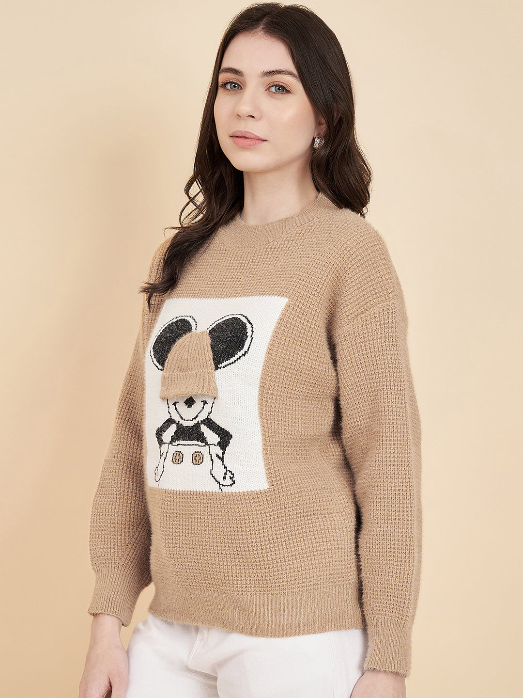 Women's Round Neck Printed Sweater