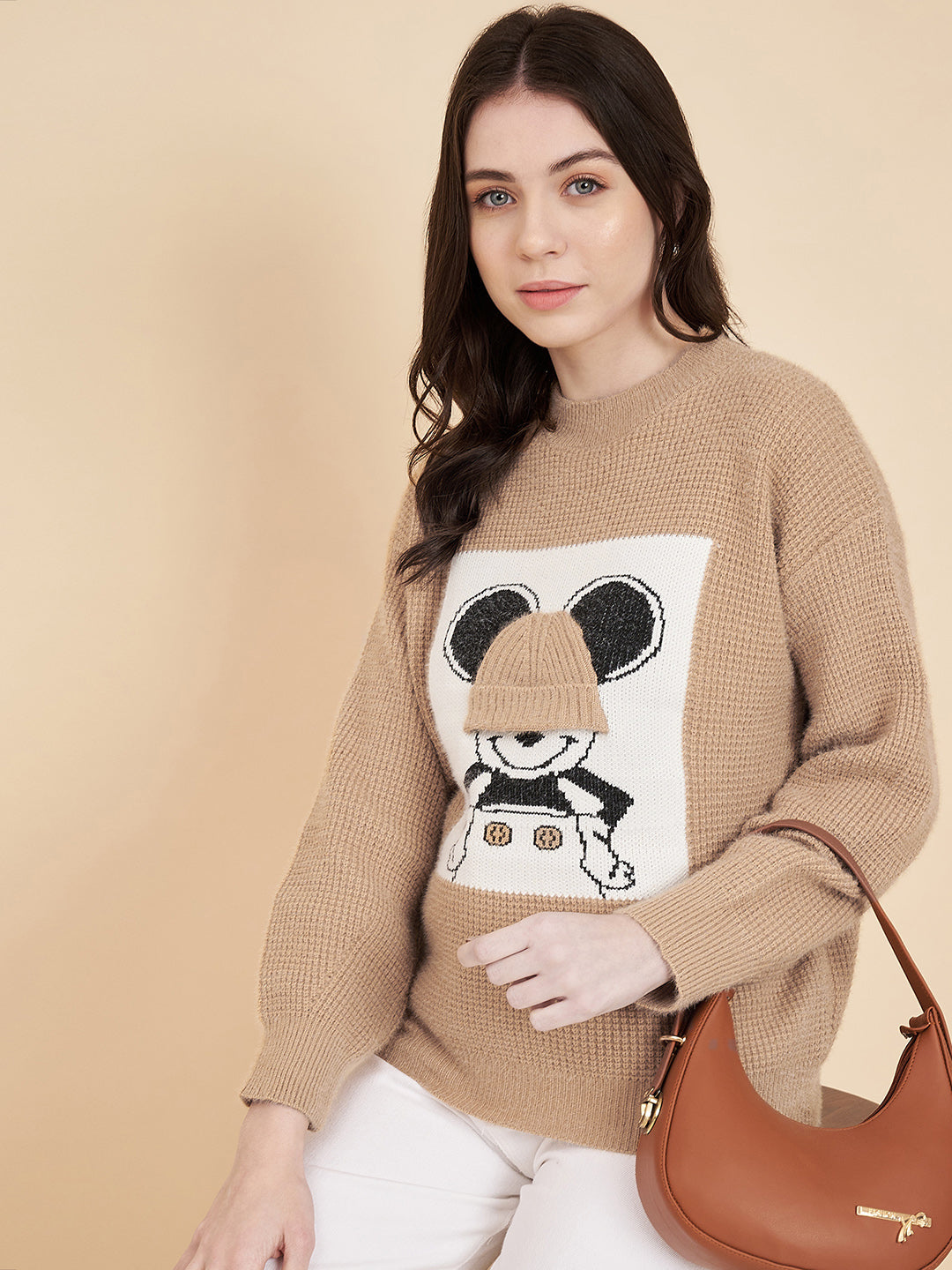 Women's Round Neck Printed Sweater