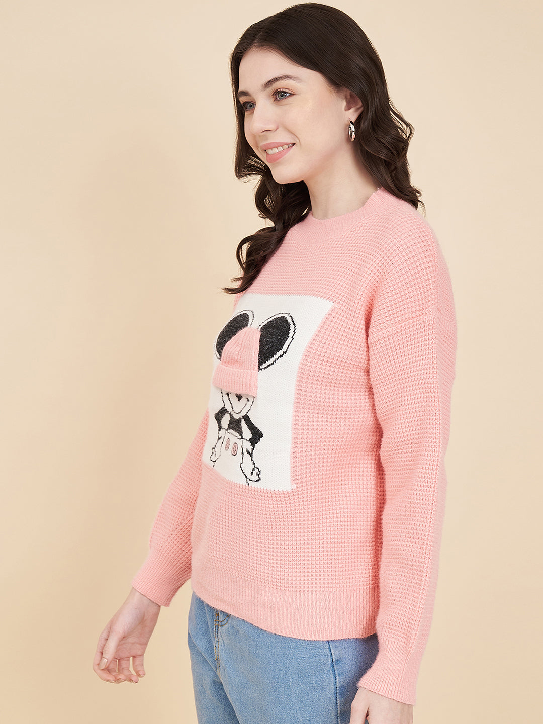 Women's Round Neck Printed Sweater