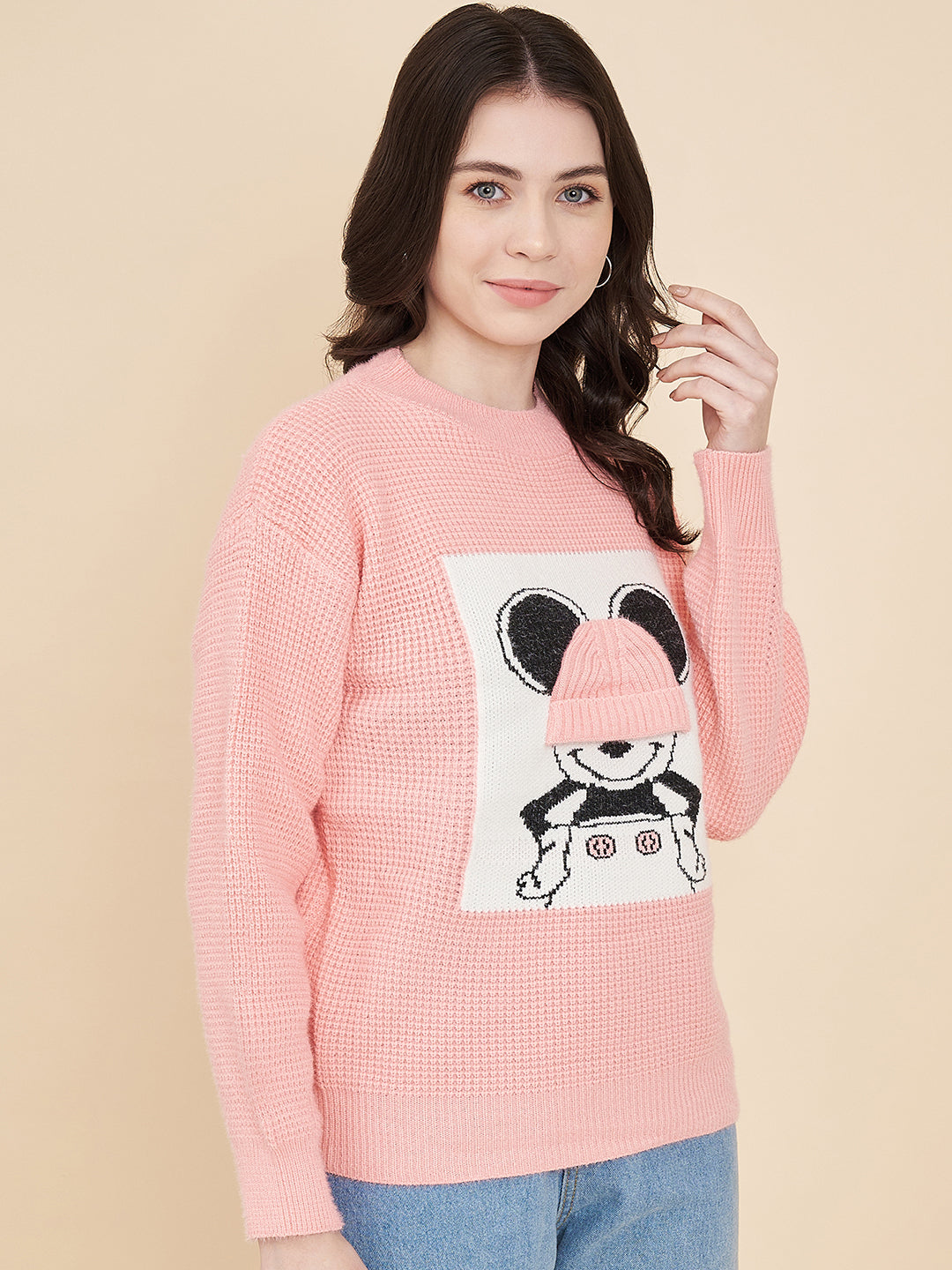 Women's Round Neck Printed Sweater