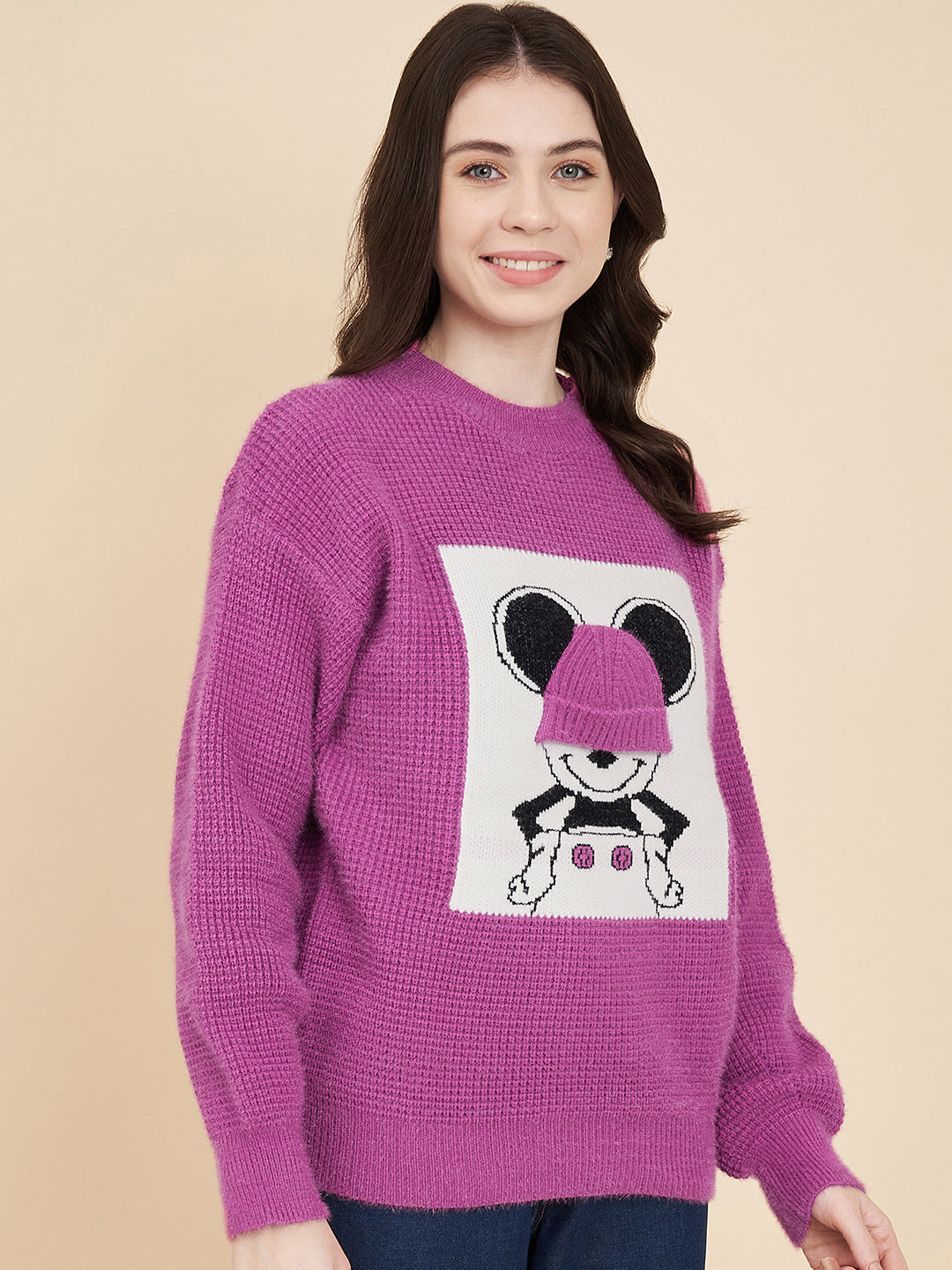 Women's Round Neck Printed Sweater