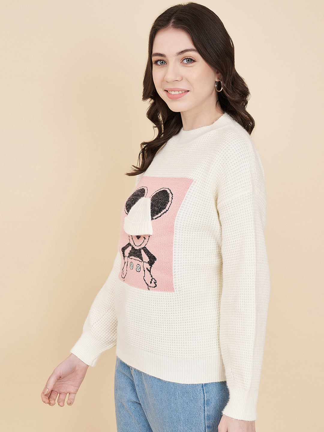 Women's Round Neck Printed Sweater