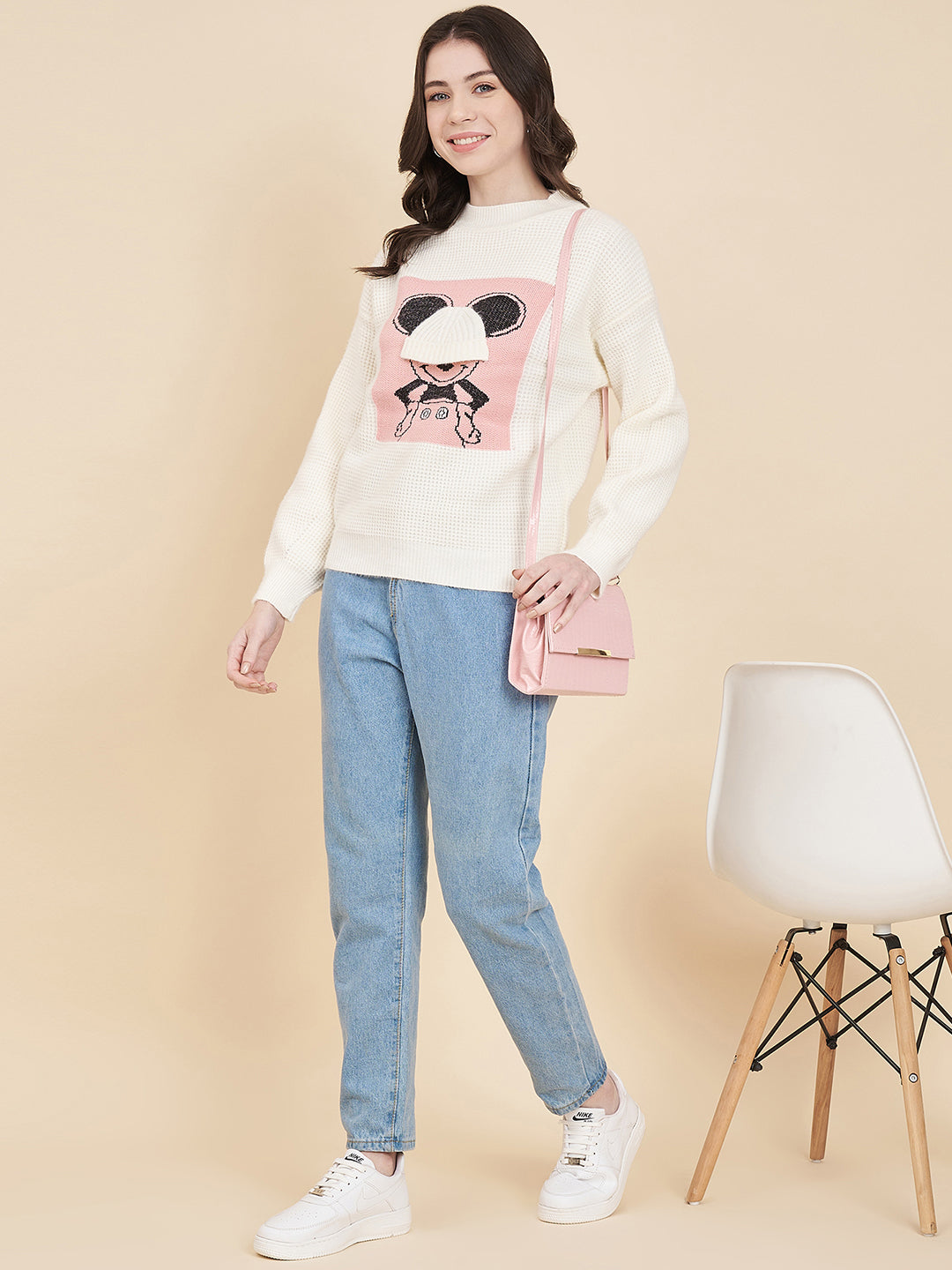 Women's Round Neck Printed Sweater