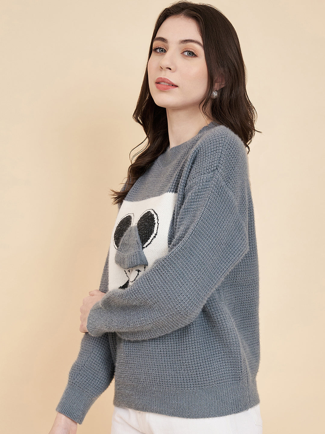 Women's Round Neck Printed Sweater