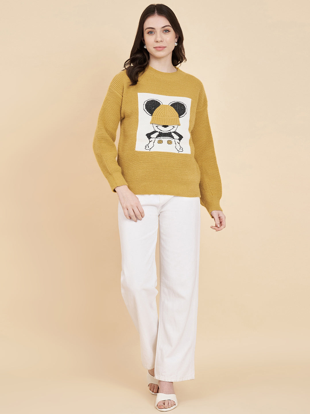 Women's Round Neck Printed Sweater