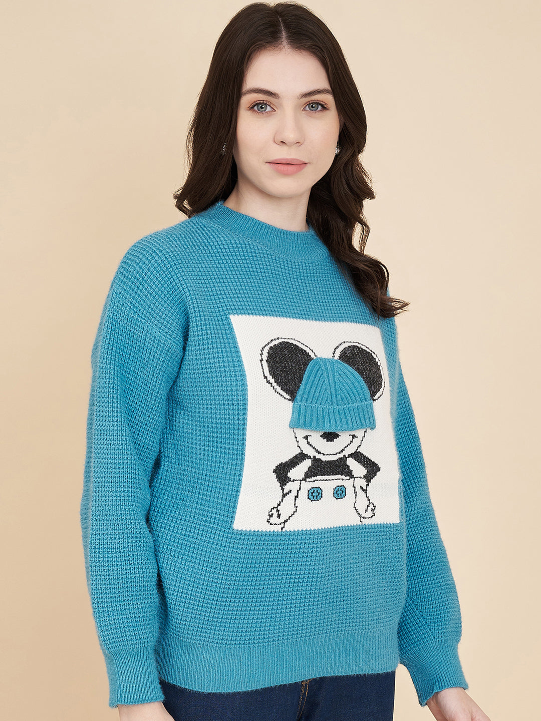 Women's Round Neck Printed Sweater