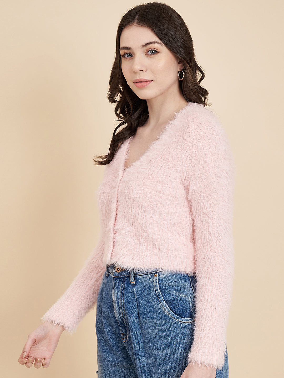 Women's Crop Fur Sweater