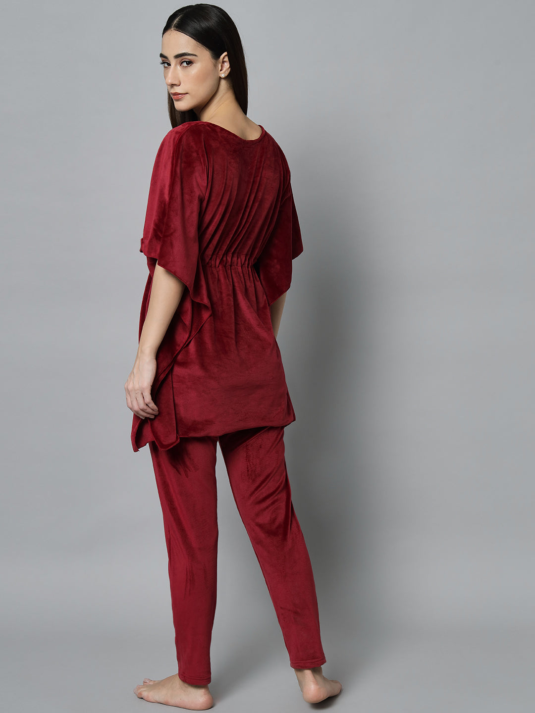 Broowl Women Maroon Solid Co-Ords.