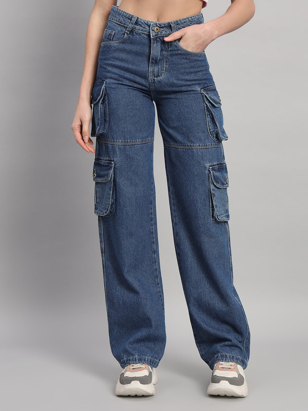 Women's Double Pocket Cargo Jeans