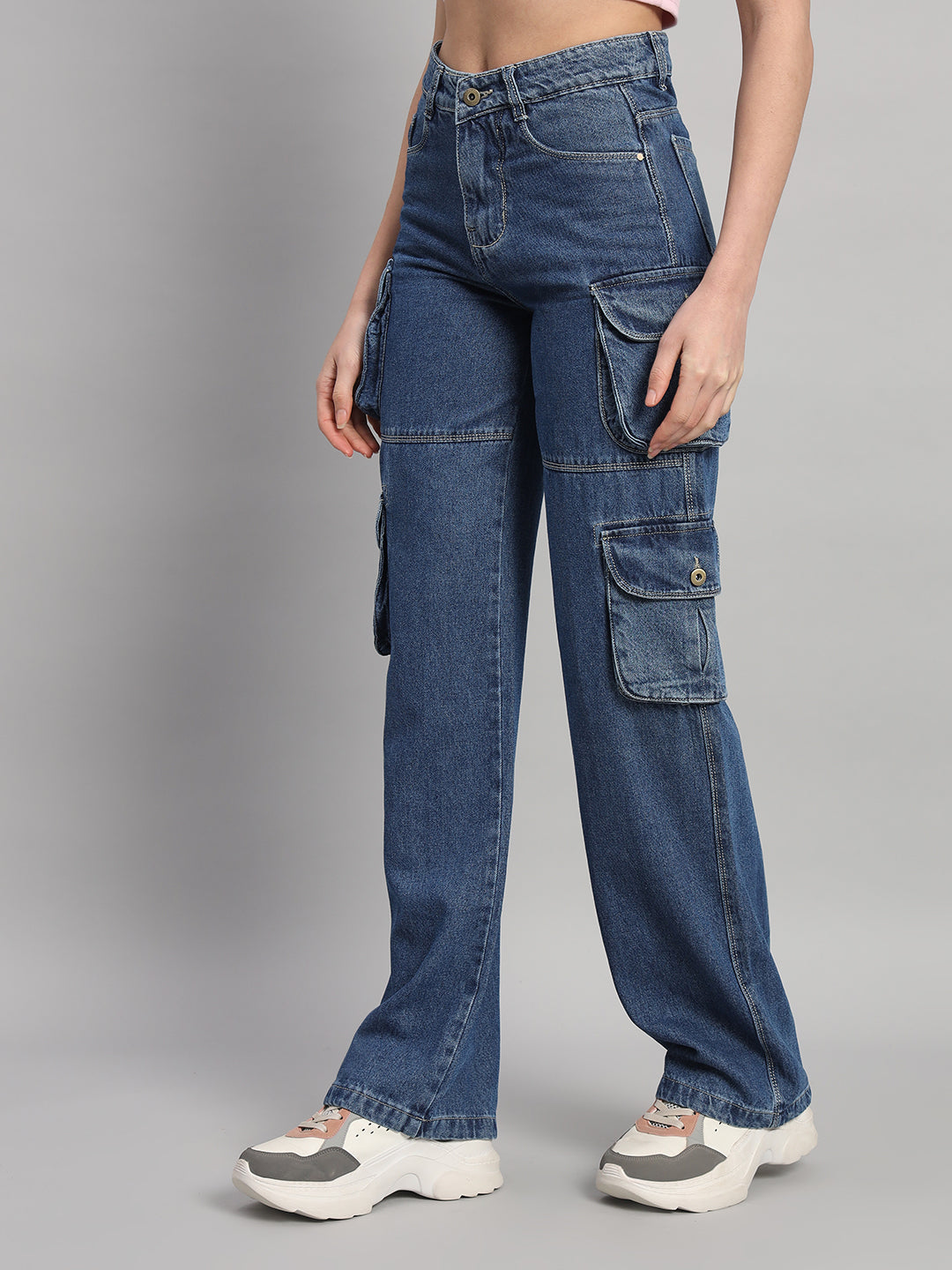 Women's Double Pocket Cargo Jeans