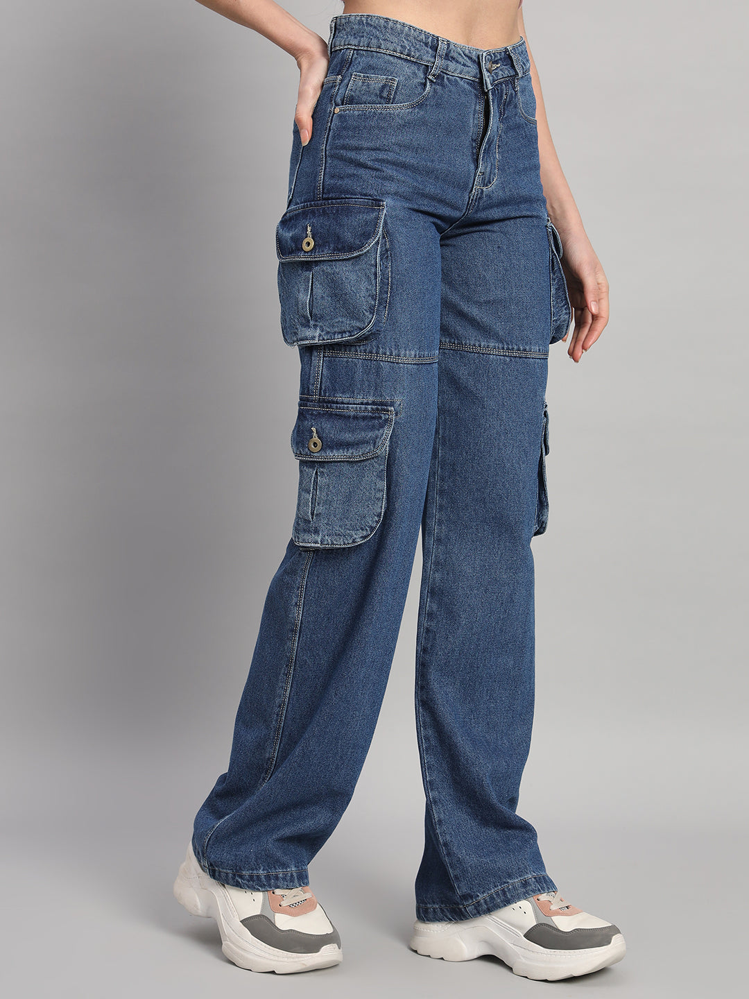 Women's Double Pocket Cargo Jeans