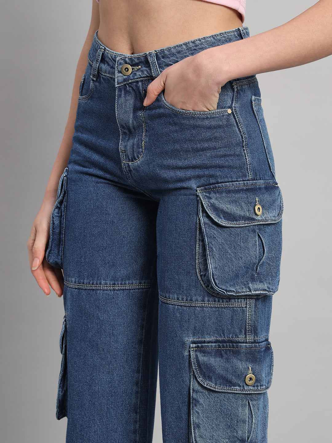 Women's Double Pocket Cargo Jeans