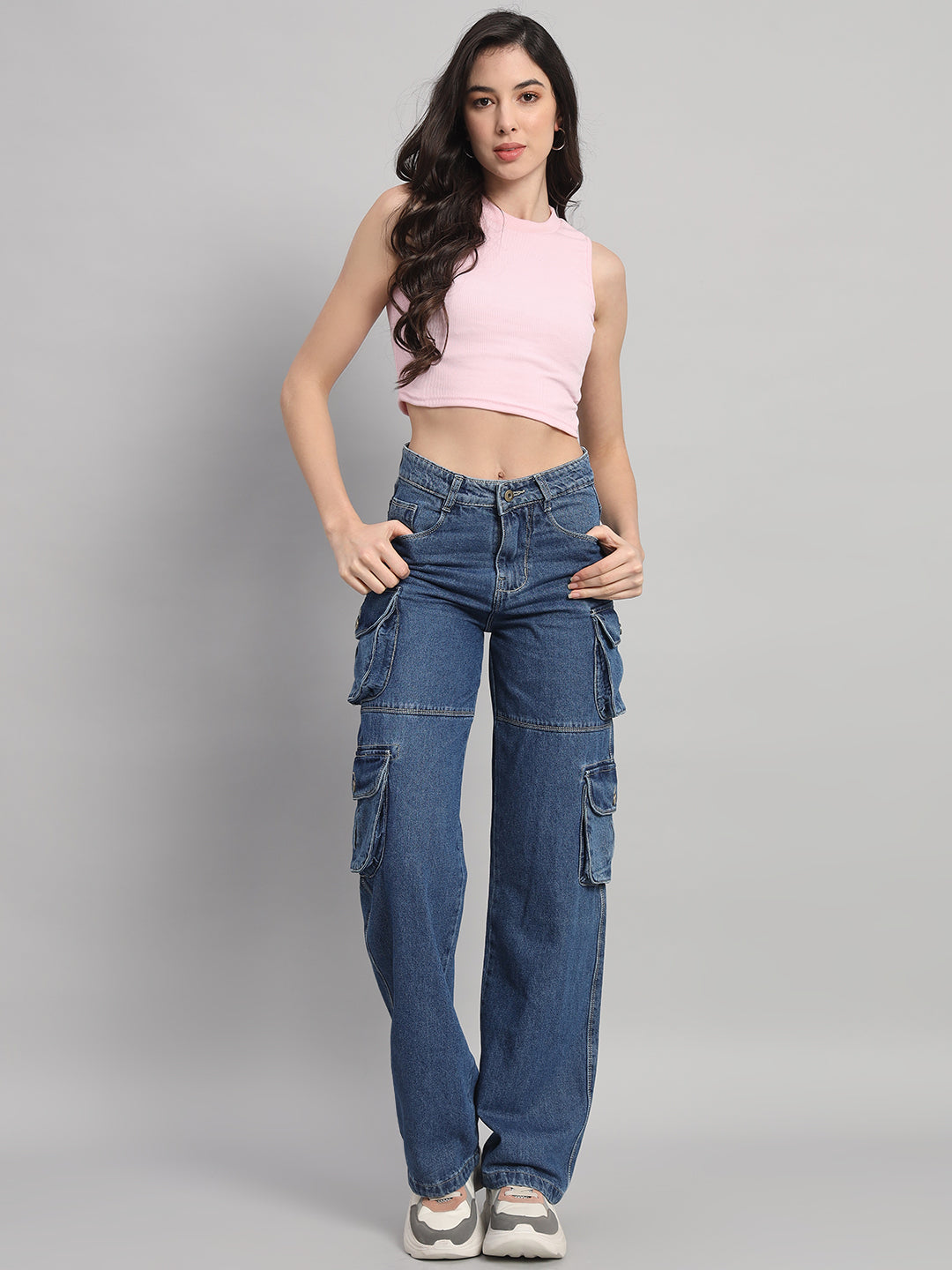 Women's Double Pocket Cargo Jeans