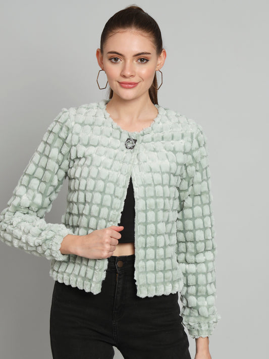 Green Short Fur Shrug