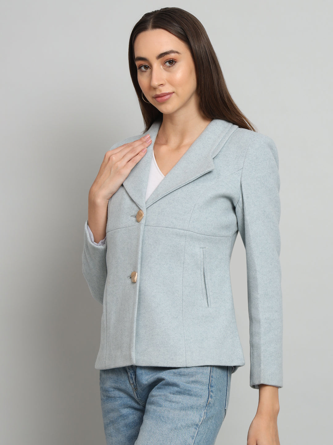 Womens Short Woollen Blazer